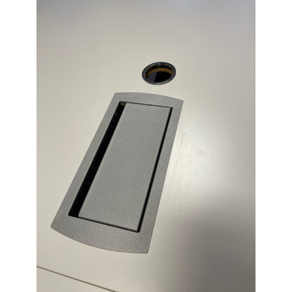 Møtebord fra EFG, lys grått laminat, 550x140 cm