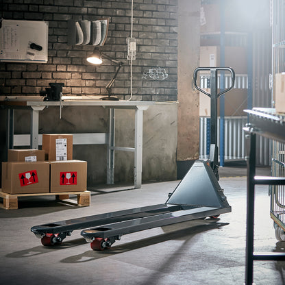 Jekketralle BOOST med hurtigløft, 2000 kg, 2000 mm, boggie/polyuretan, grå