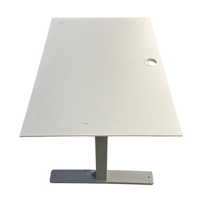 120x80 elektrisk hev/senk skrivebord, hvit laminat,