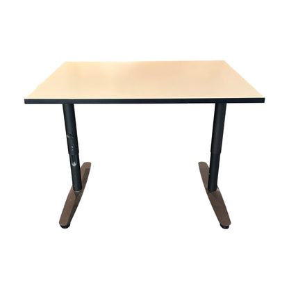Justerbart skrivebord 100x80 cm, hvit, Edsbyn