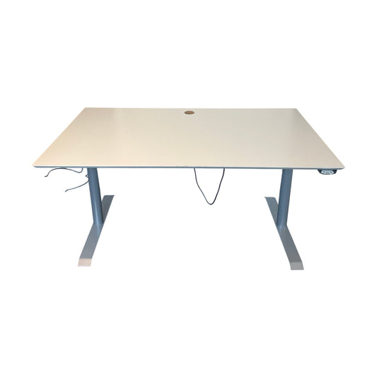 Hvit elektrisk hev/senk skrivebord, 160x90 cm