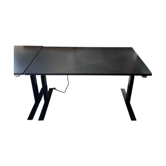 Elektrisk hev/senk skrivebord, svart MDF, 140x80 cm