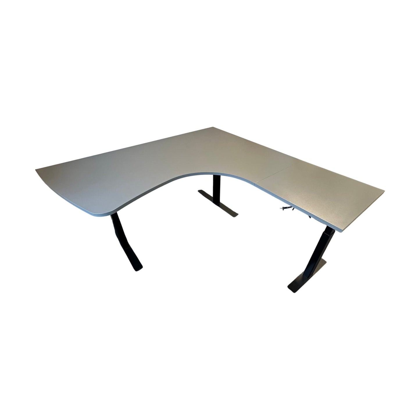 Elektrisk hev/senk skrivebord fra Linak, grå, 180x180 cm