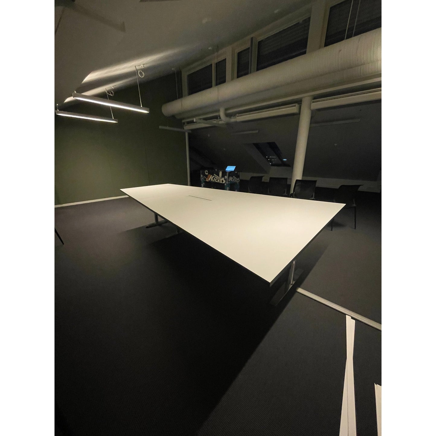 Møtebord trapesformet, hvit, 320x200 cm