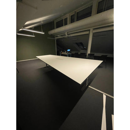 Møtebord trapesformet, hvit, 320x200 cm