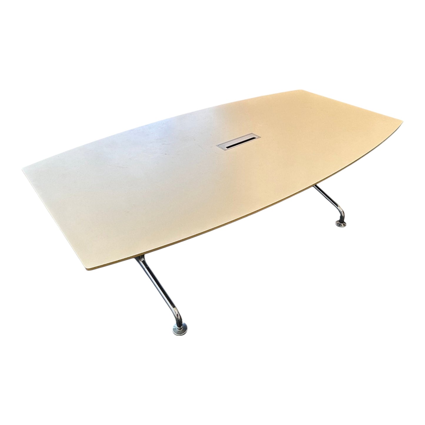 Møtebord i hvit laminat, 210x110 cm