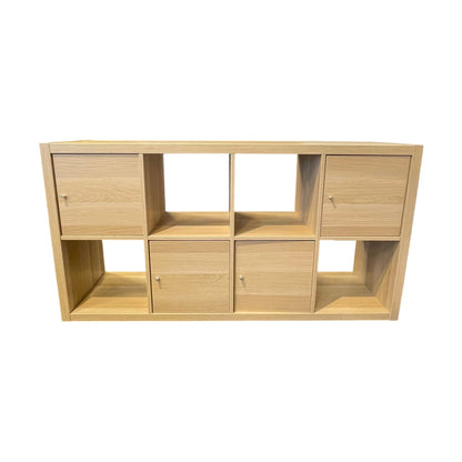 Hylle i hvit eik fra IKEA, Kallax, 77x40x147 cm