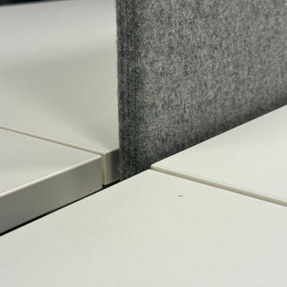 U1 Quadruple Bench arbeidsstasjon fra Narbutas, hvit melamin, 320x164 cm