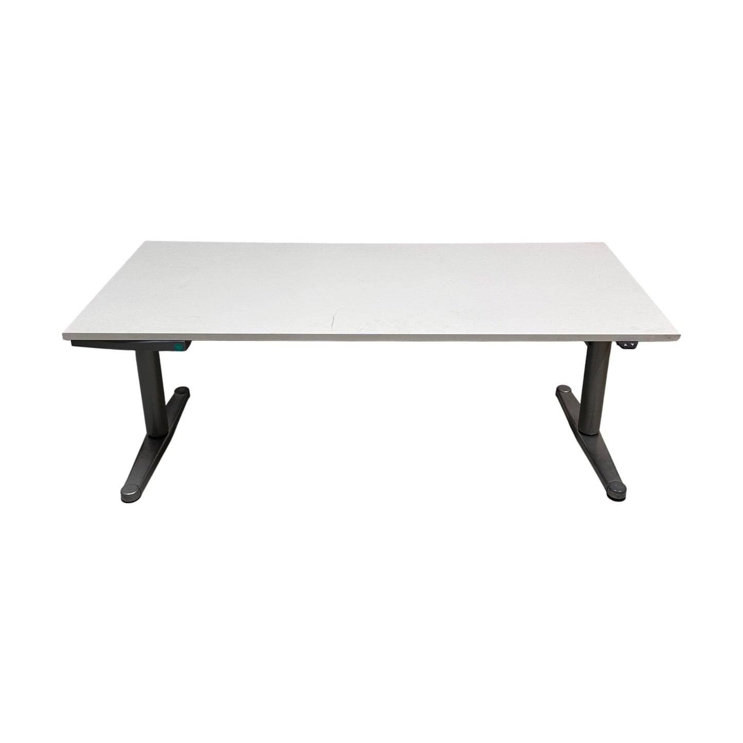 Elektrisk hev/senk skrivebord fra Horreds, hvit plate, 180x80 cm