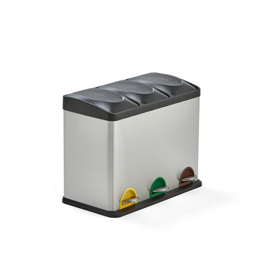 Pedalbøtte ADDISON med 3 beholdere, 3x15 l