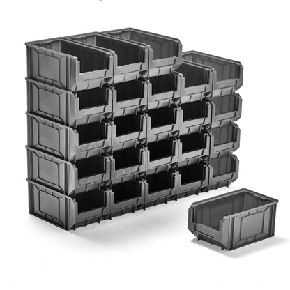 Plastbakke APART, L345 B205 H165 mm, 24-pk, grå fra AJ Produkter