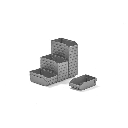 Smådelsbakke REACH, 300x180x95 mm, 20-pk., grå fra AJ Produkter