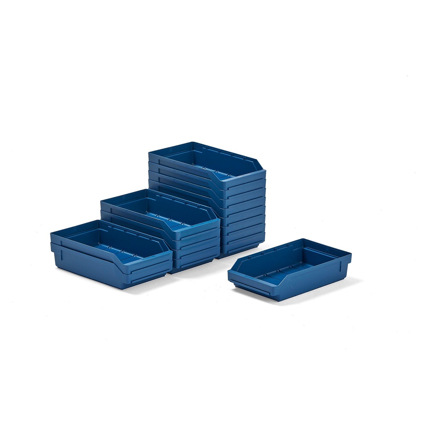 Smådelsbakke REACH, L400 B240 H95 mm, 15-pk, blå fra AJ Produkter