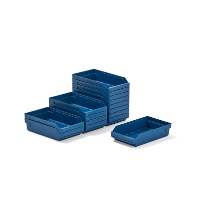 Smådelsbakke REACH, L400 B240 H95 mm, 15-pk, blå fra AJ Produkter