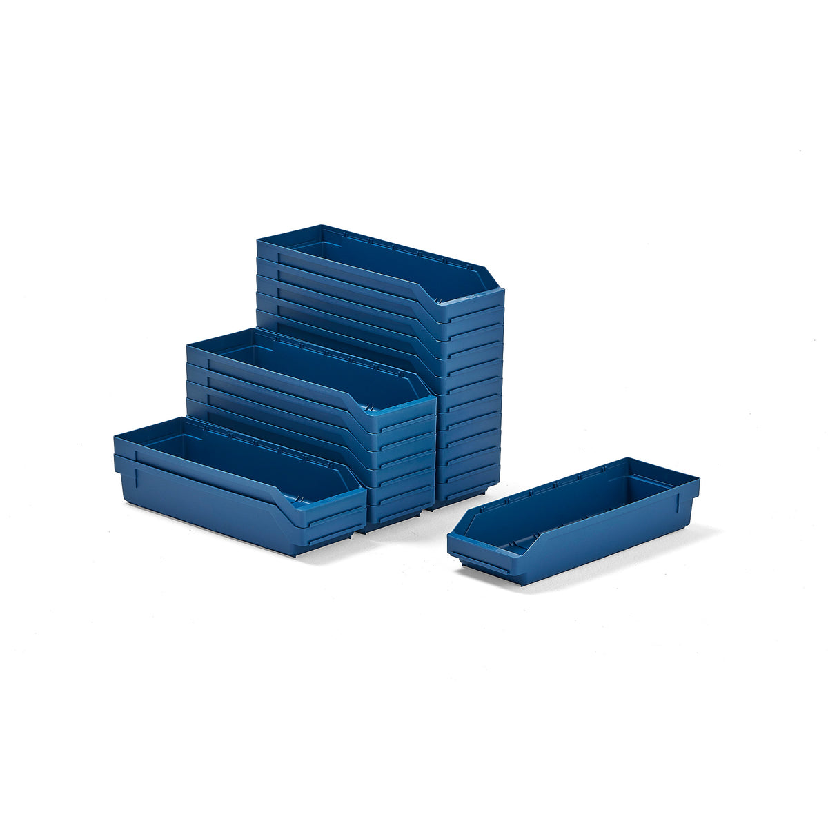 Smådelsbakke REACH, L500 B220 H95 mm, 20-pk, blå fra AJ Produkter