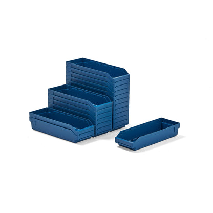Smådelsbakke REACH, L500 B220 H95 mm, 20-pk, blå fra AJ Produkter