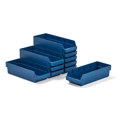 Smådelsbakke REACH, L600 B240 H150 mm, 10-pk., blå fra AJ Produkter