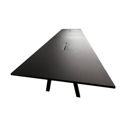 Møtebord i svart, 120x420 cm