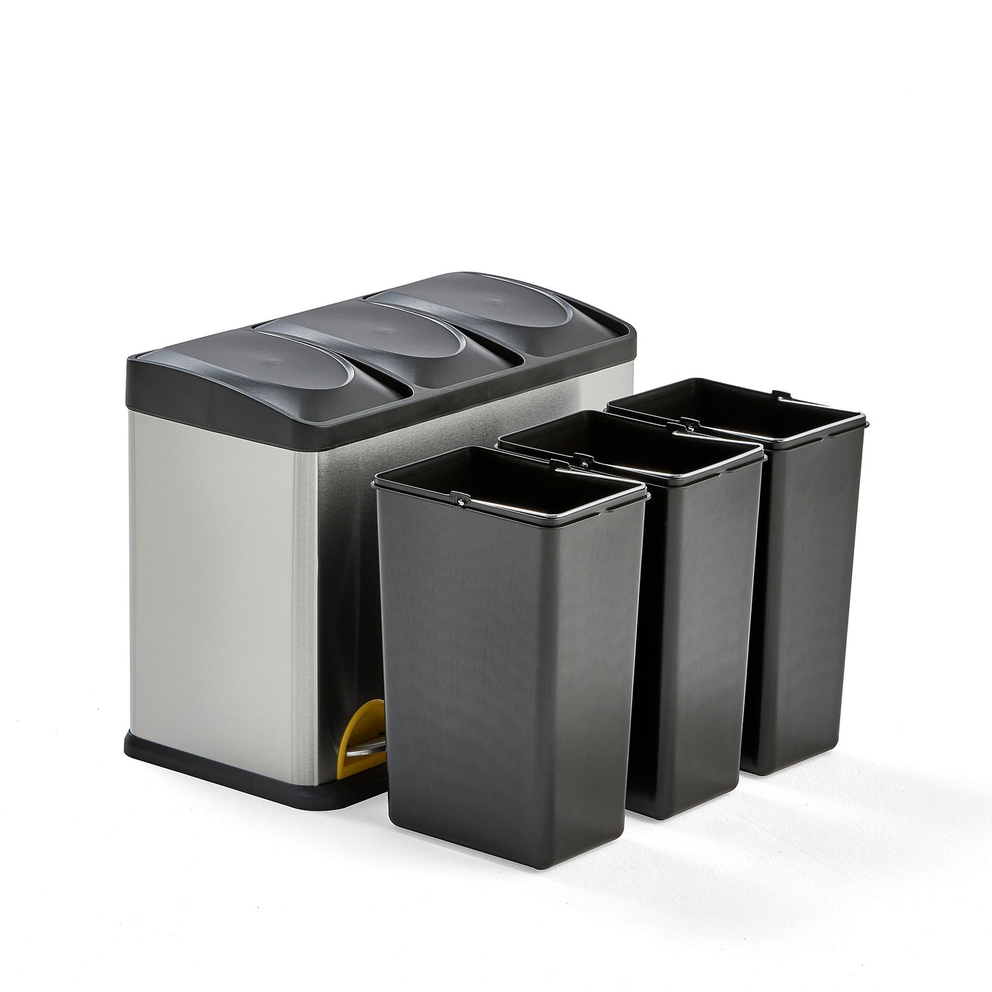 Pedalbøtte ADDISON med 3 beholdere, 3x15 l