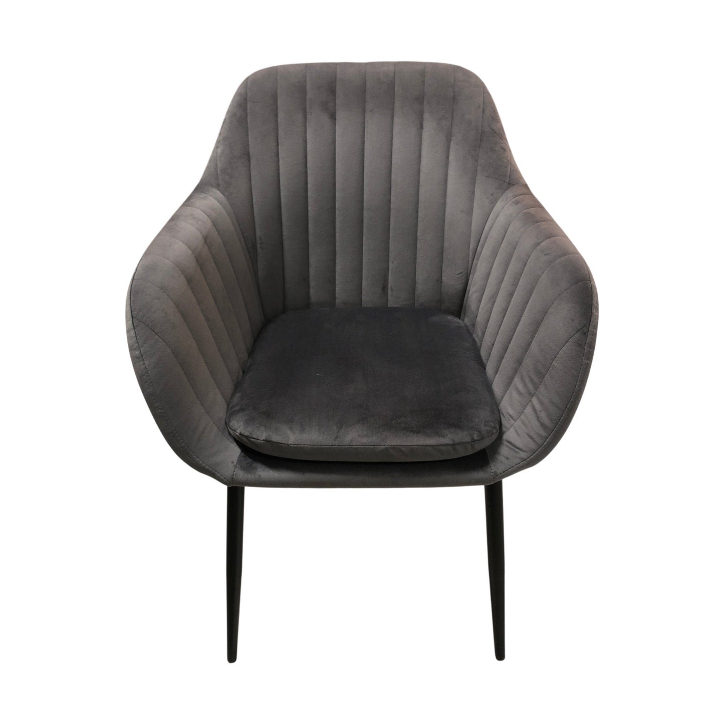 Emilia spisestol fra A-Møbler, mørk grå velour