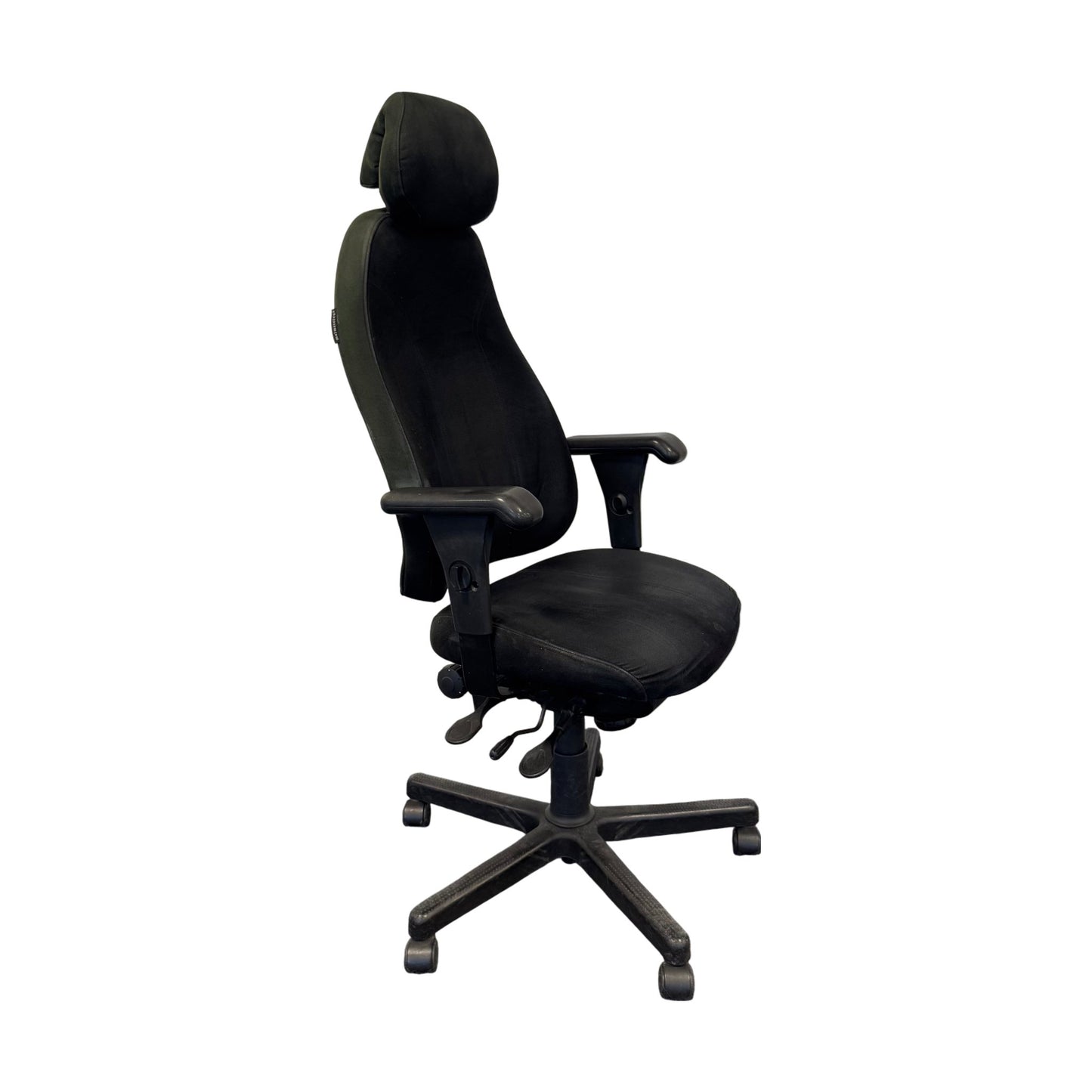 Kontorstol Malmstolen Classic 4000 Høy rygg, Sort med armlener og nakkestøtte