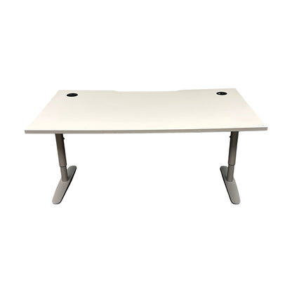 Manuelt hev/senk skrivebord, hvit, 160x90 cm