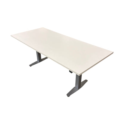 Elektrisk hev/senk skrivebord, hvit laminat, 180x80 cm