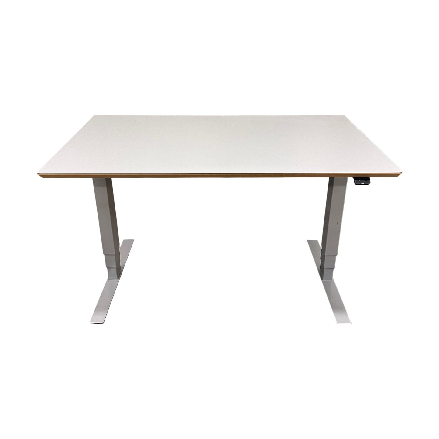 Elektrisk hev/senk skrivebord 130x80 cm, grå laminat, Edsbyn