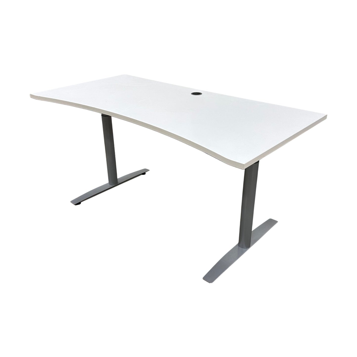 Elektrisk hev/senk skrivebord 140x80 cm, hvit laminat