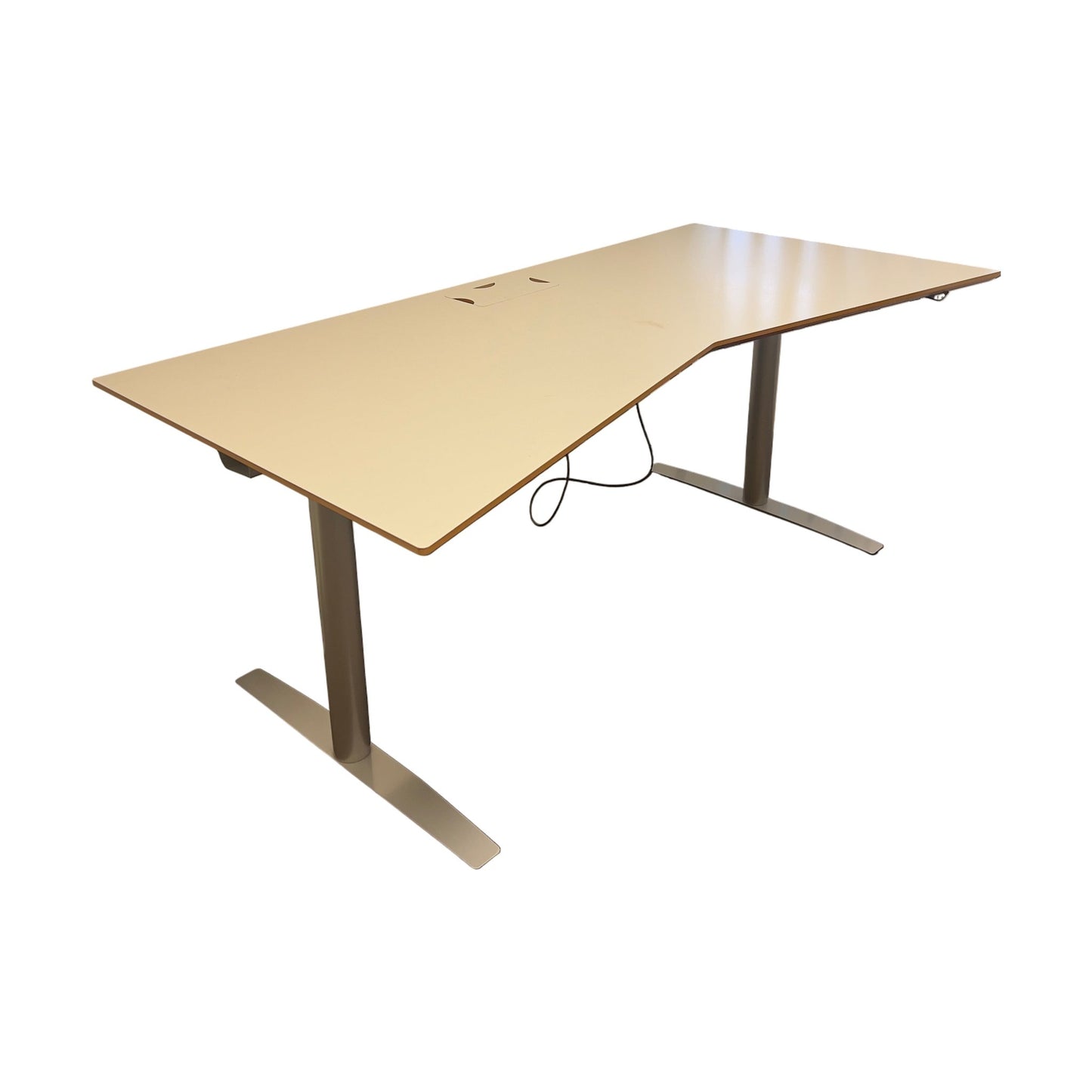 Elektrisk hev/senk skrivebord fra Secundo, grå, 180x90 cm