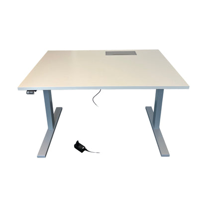 Hvit elektrisk hev/senk skrivebord, laminat, 120x80 cm