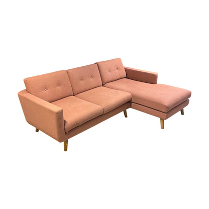 Sofa med sjeselong 3-seter fra SOFACOMPANY, dus rosa, høyre sjeselong