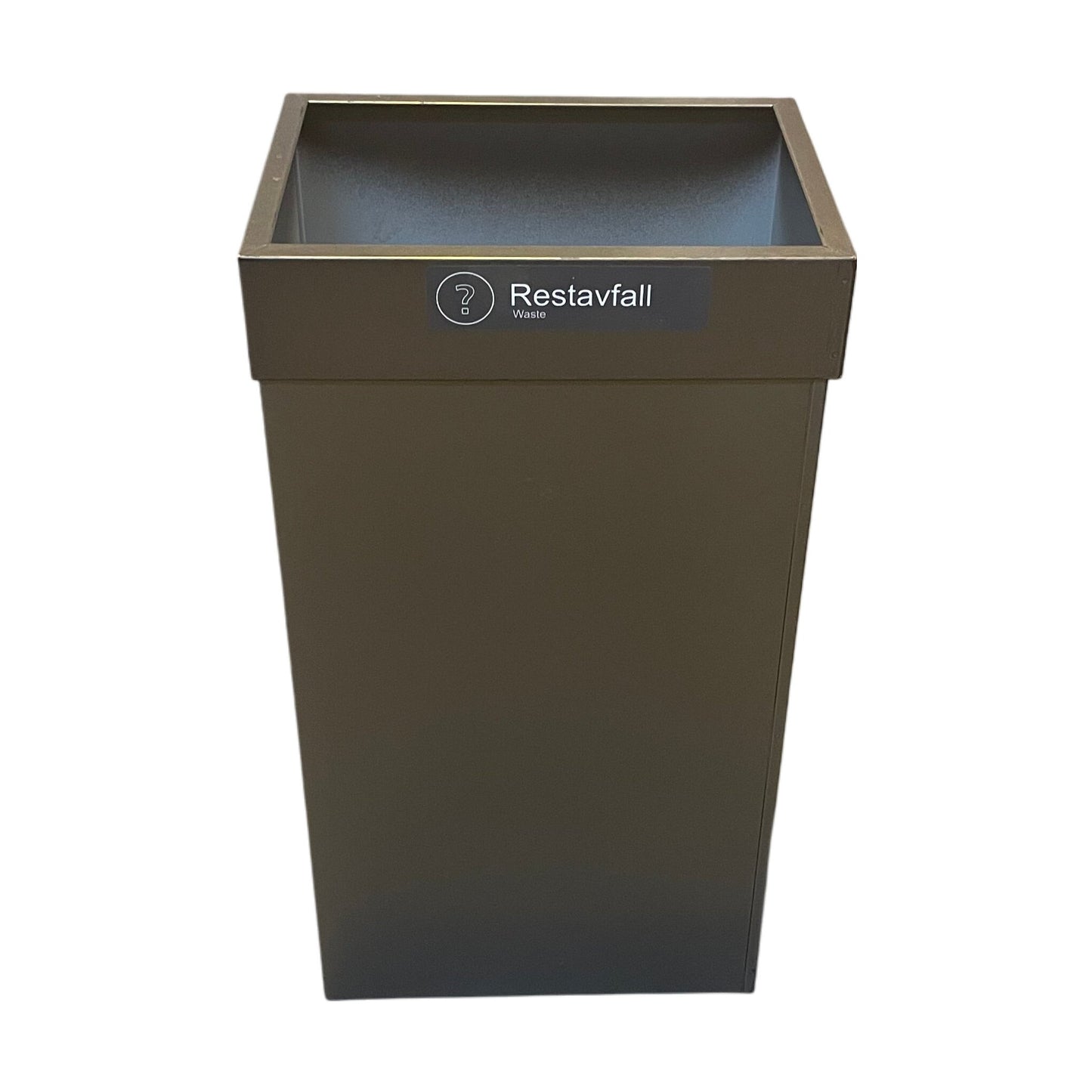 Rektangulær avfallsbøtte med åpent lokk, 79x32x43 cm
