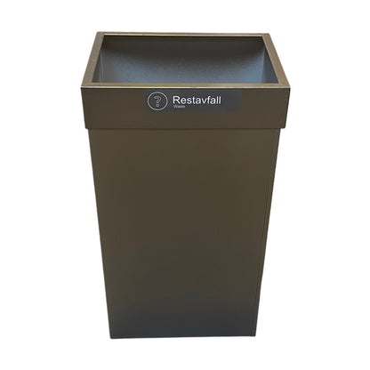 Rektangulær avfallsbøtte med åpent lokk, 79x32x43 cm
