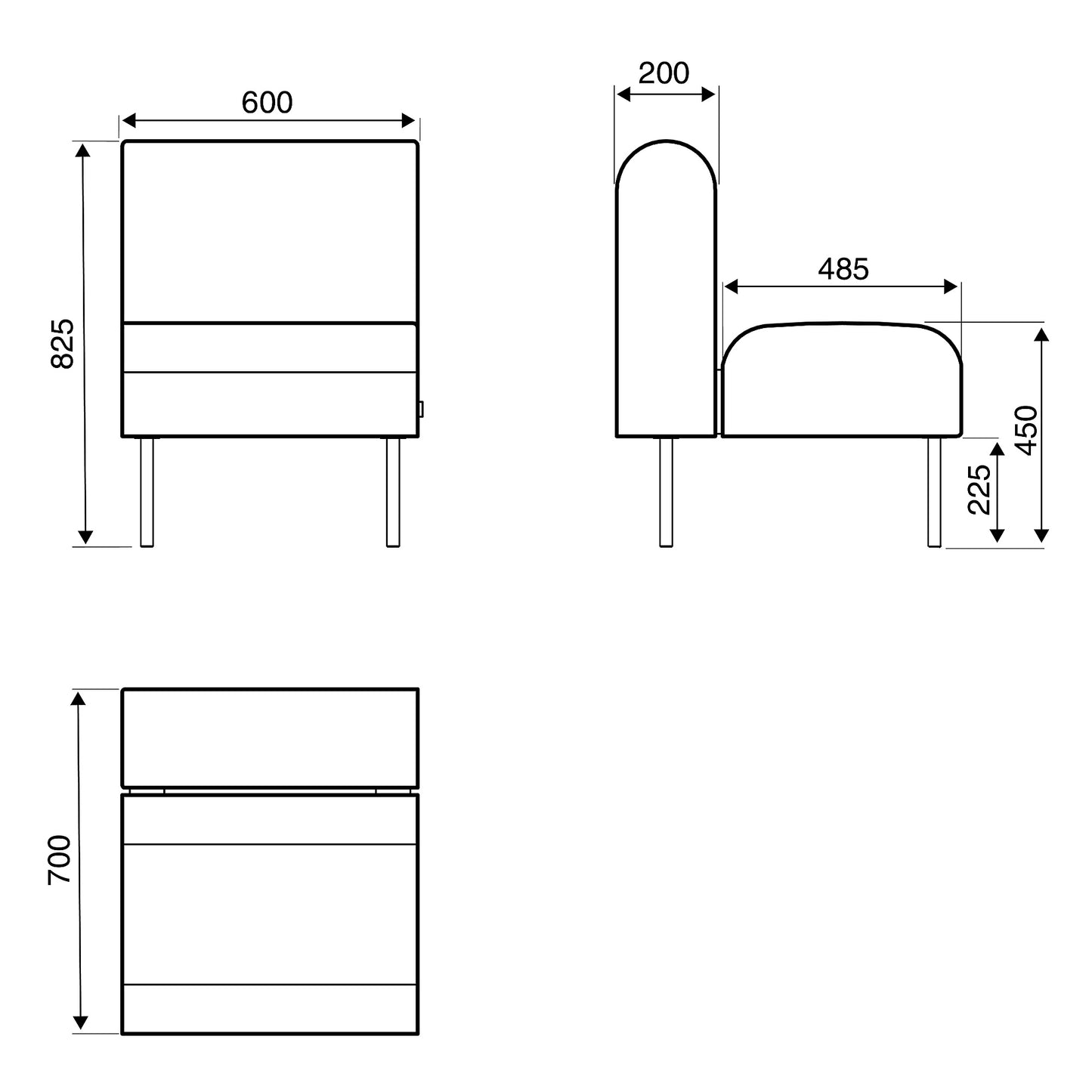 Modulsofa VARIETY, 1-seter fra AJ Produkter, marineblå