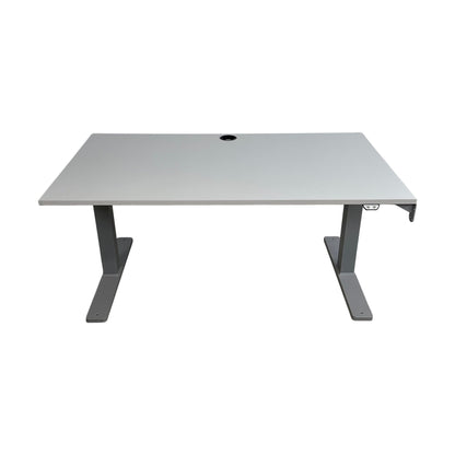 Elektrisk hev/senk skrivebord 140x80 cm, grå laminat, Kinnarps