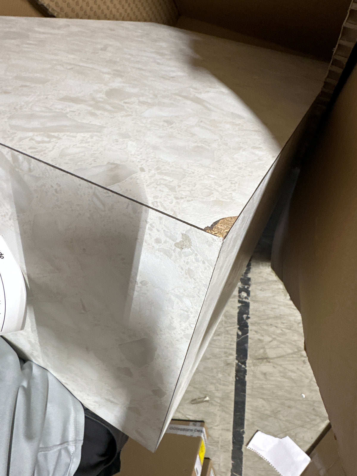 (75x75) Forms & Objects Hedda sofabord i beige, terrazzo