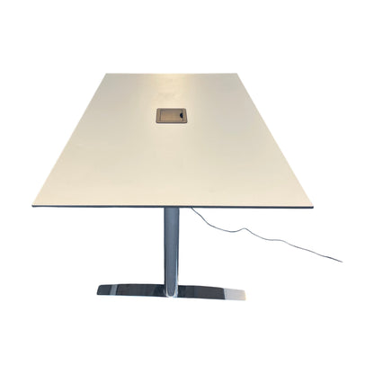 Møtebord, hvit laminat, 200x100 cm