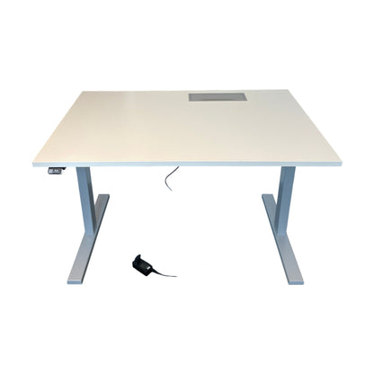 Hvit elektrisk hev/senk skrivebord, laminat, 120x80 cm