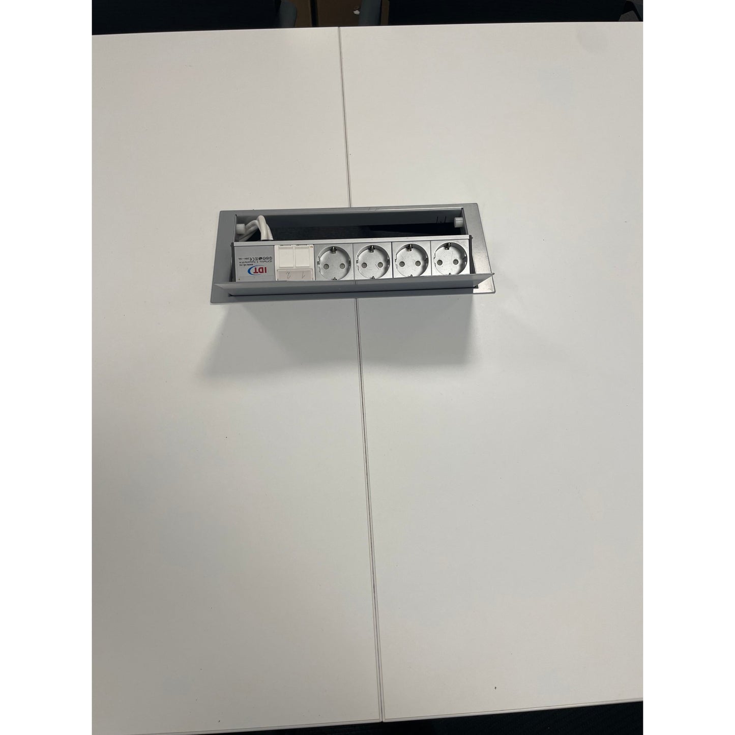 Møtebord, hvit laminat, 300x100 cm