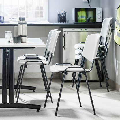 Stol NELSON, plastsete, svart/lys grå fra AJ Produkter