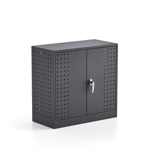 Verktøyskap PROVIDE, H710 B735 D380 mm, vegghengt, mørk grå fra AJ Produkter