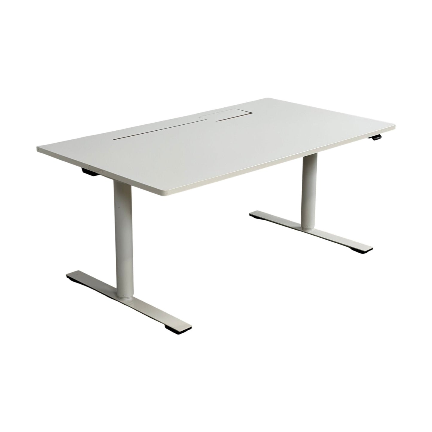 Dencon Delta elektrisk hev/senk skrivebord, hvit, 140x80 cm