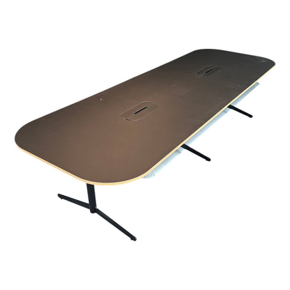 Feather møtebord fra Edsbyn, sort MDF, 320x110 cm