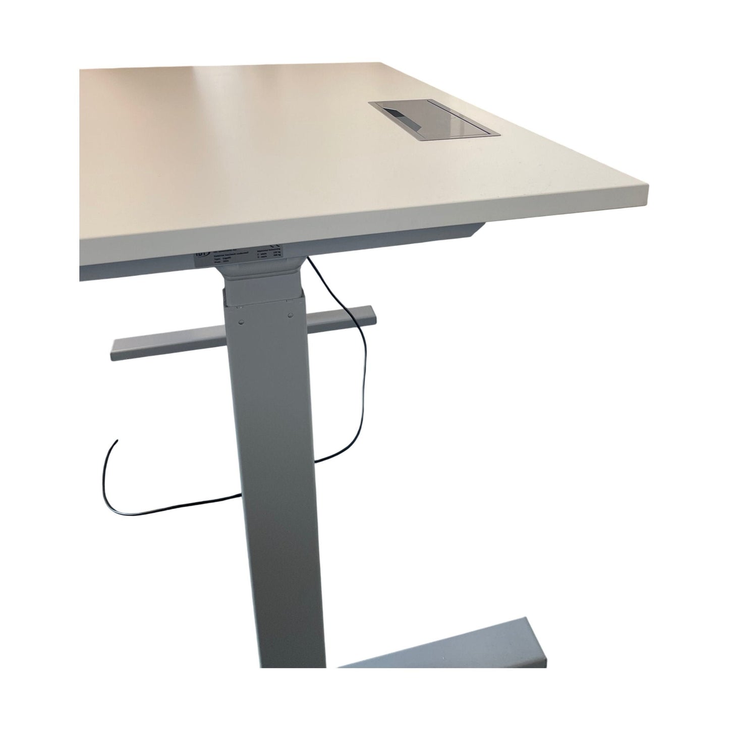 Hvit elektrisk hev/senk skrivebord, laminat, 120x80 cm