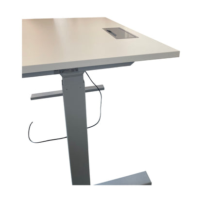 Hvit elektrisk hev/senk skrivebord, laminat, 120x80 cm