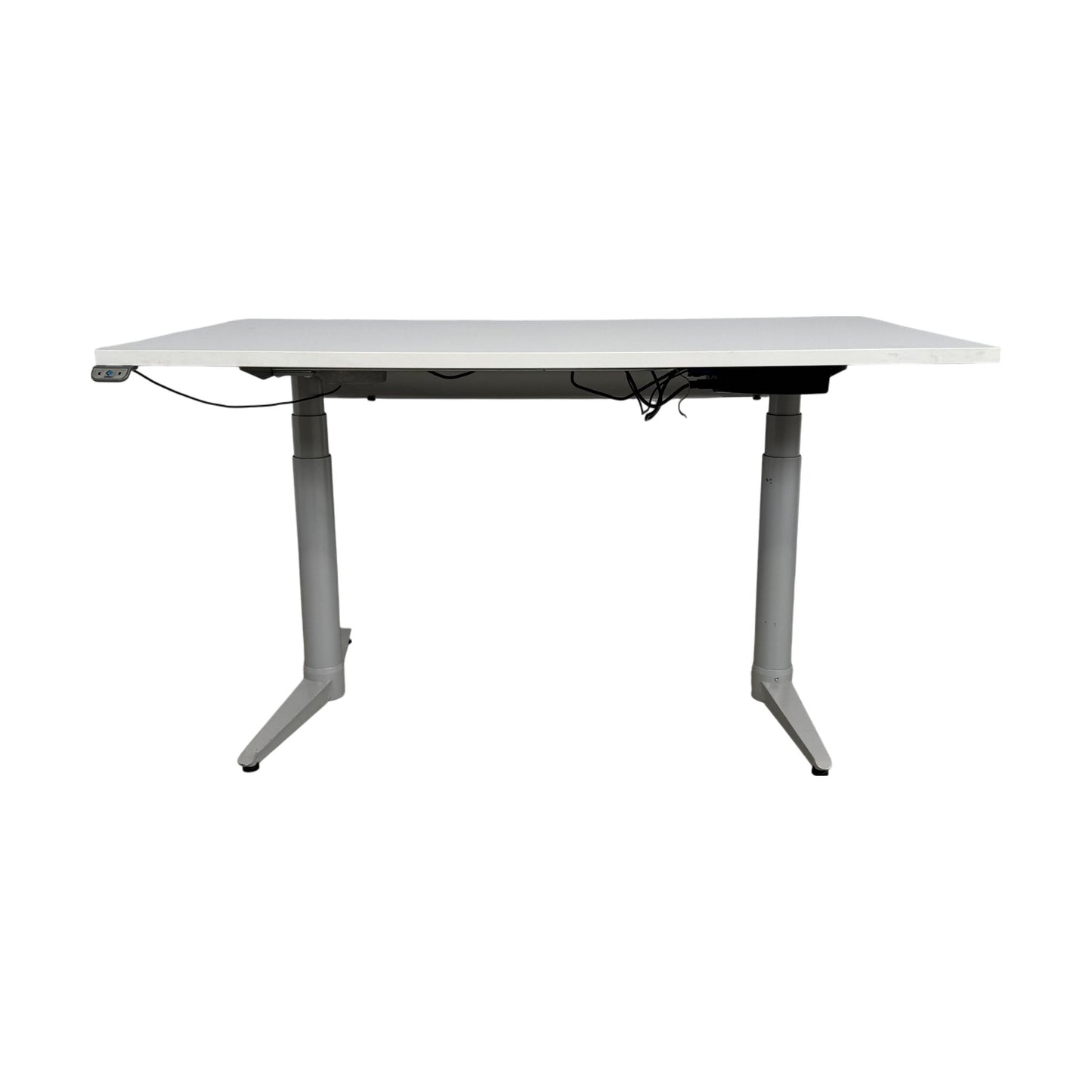 El hev/senk skrivebord 140x80 cm, hvit, Edsbyn