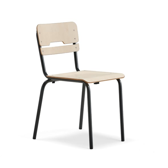 Stol SCIENTIA Sete B90 D390 mm, H460 mm, antrasitt/bjørk