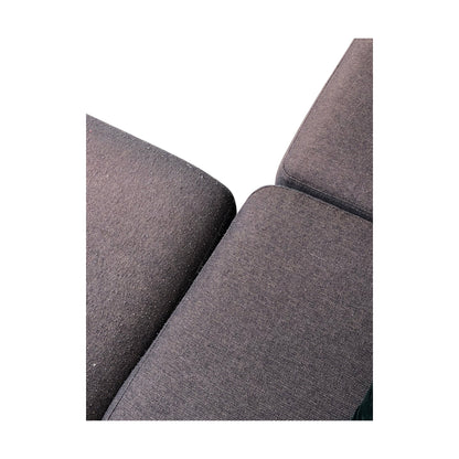 Brun hjørnesofa med åpen ende