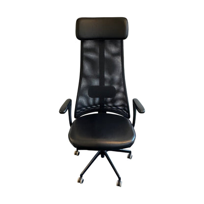 Kontorstol IKEA JÄRVFJÄLLET, sort skinn